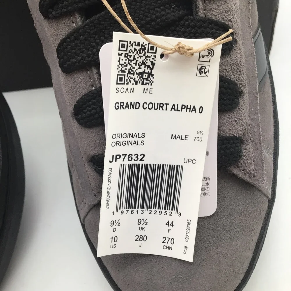 Adidas Grand Court Alpha 00s Grey Black Suede Sneakers JP7632 Mens Size 10 NEW